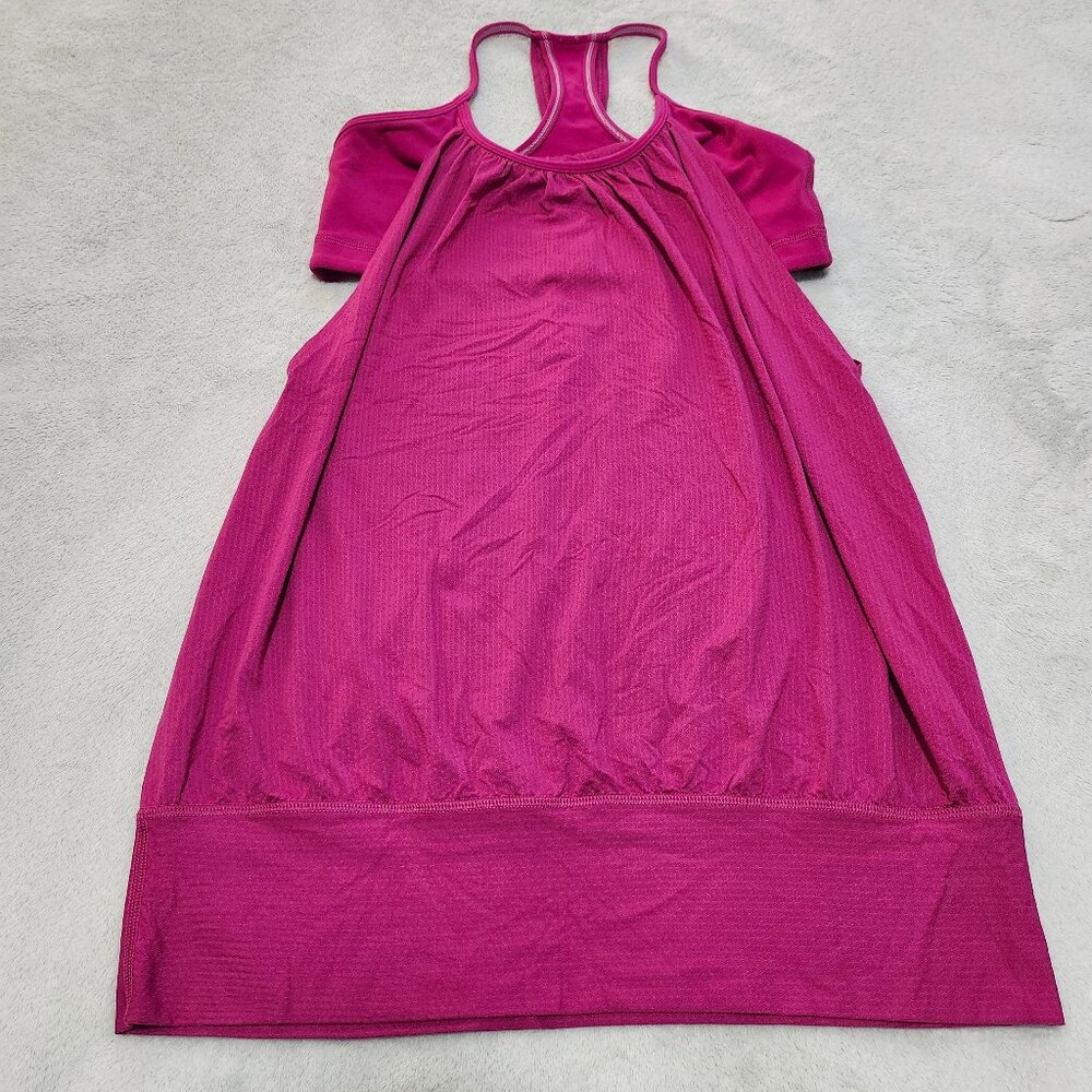 Lululemon No Limits Tank Top Built in Bra Pink Purple Raspberry Racerback 8 EUC